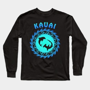 Kauai dolphin and hammerhead shark Long Sleeve T-Shirt